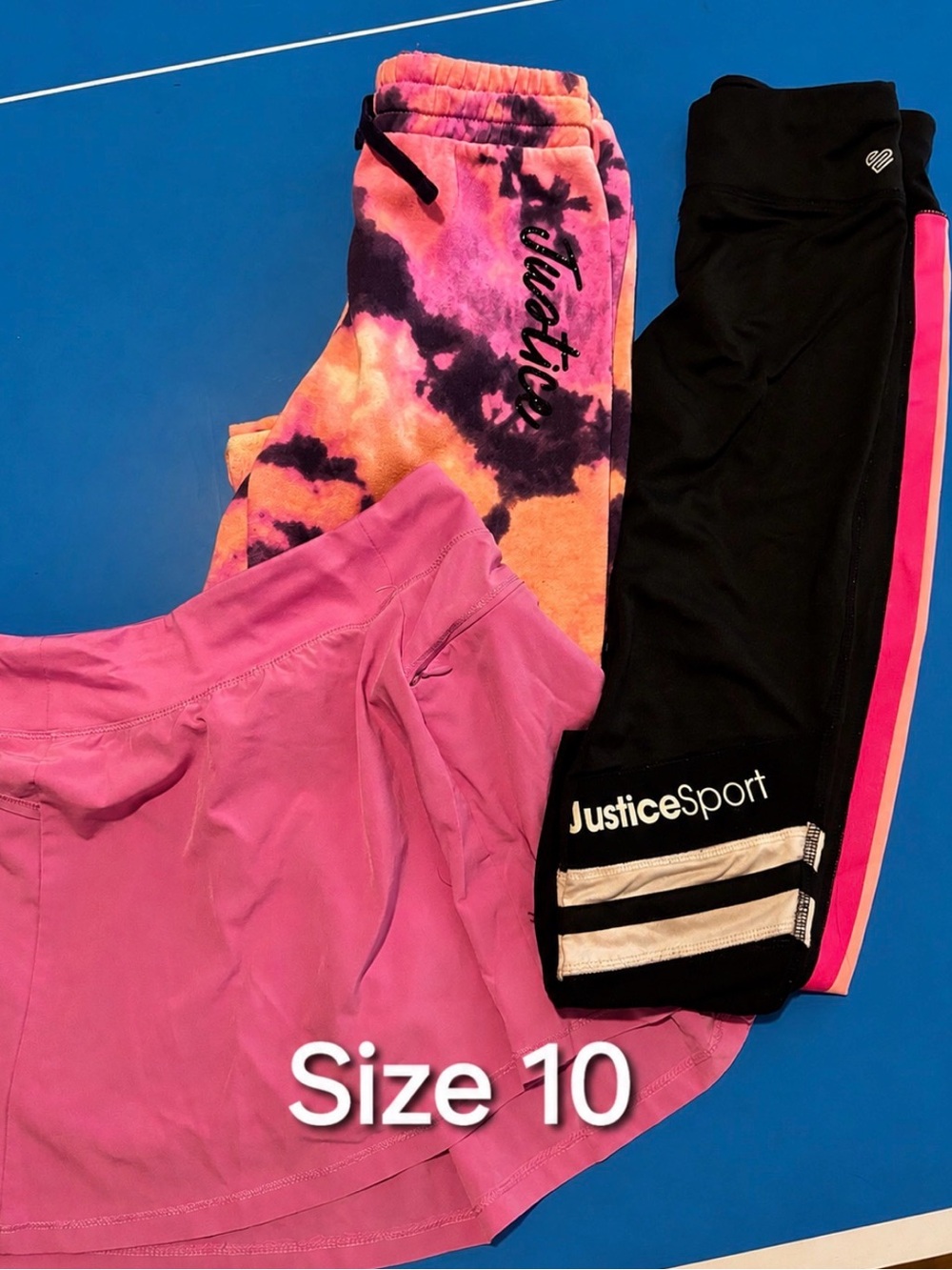 Justice Kids' Active Bottoms Bundle - Pink & Tie-Dye